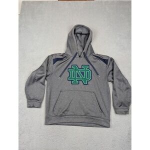 Notre Dame Fighting Irish Hoodie Mens Medium Gray College Football Campus Drive